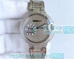 Swiss Copy Cartier Ballon Bleu De Cartier All Silver Diamond Watch